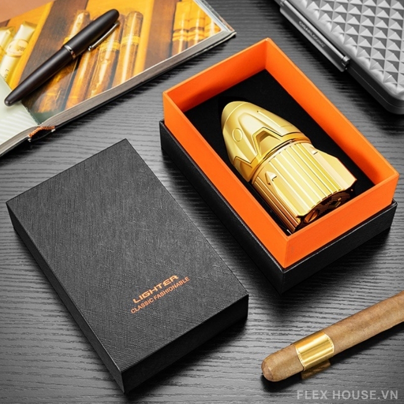 Bật lửa khò xì gà tên lửa 3 tia CGL8987 10 Bật lửa khò xì gà tên lửa 3 tia CGL8987 21