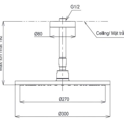 Bát sen trần gắn tường kim loại TOTO TBW07003A1