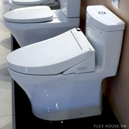 Bồn cầu 1 khối men sứ nắp rửa điện tử TOTO MS889DRW14