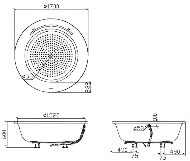 Bồn tắm nằm xây ngọc trai TOTO PPY1720HPTE.P 2 Bồn tắm nằm xây ngọc trai TOTO PPY1720HPTE.P