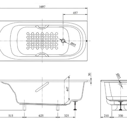 Bồn tắm ngọc trai đặt sàn chống trượt TOTO PPY1750PE