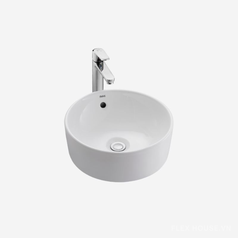 Chậu lavabo đặt bàn có lỗ xả tràn Inax L-295V (1) Chậu lavabo đặt bàn có lỗ xả tràn Inax L-295V