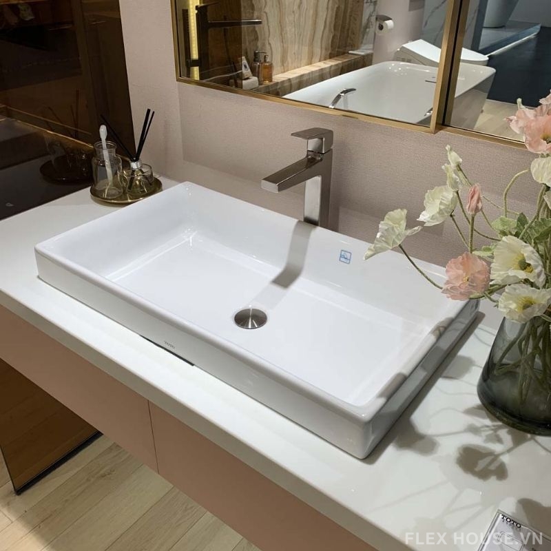 Chậu rửa mặt đặt bàn men sứ TOTO LT1717 1 Chậu rửa mặt đặt bàn men sứ TOTO LT1717