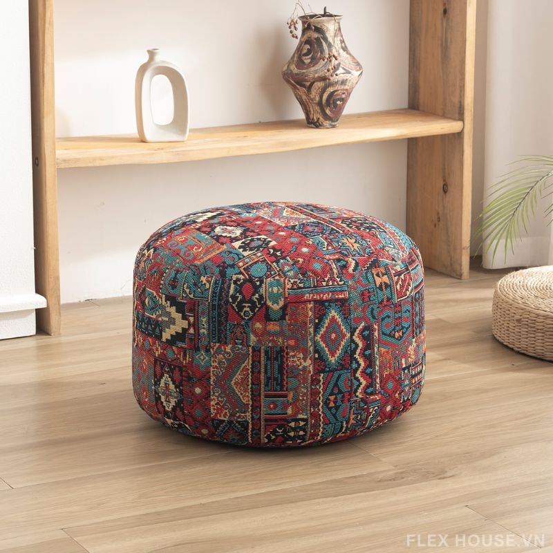 Ghế đôn canvas họa tiết du mục retro DF9946 8 Ghế đôn canvas họa tiết du mục retro DF9946 12