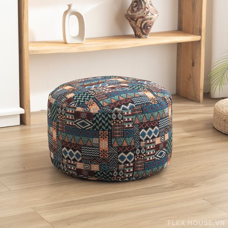 Ghế đôn canvas họa tiết du mục retro DF9946 7 Ghế đôn canvas họa tiết du mục retro DF9946 11