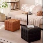 Ghế đôn da lập phương phong cách Bắc Âu YC2138