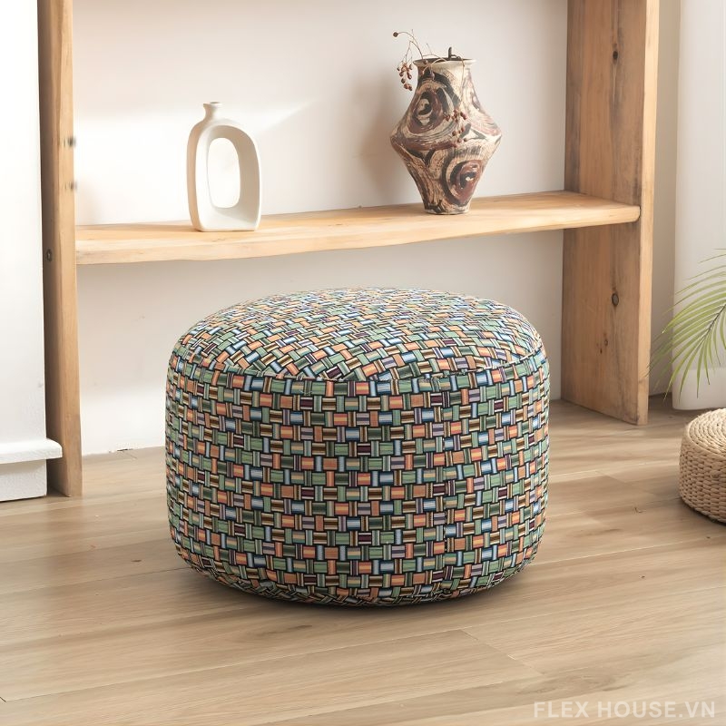 Ghế đôn họa tiết thổ cẩm Mosaic DF9729 2 Ghế đôn họa tiết thổ cẩm Mosaic DF9729 4