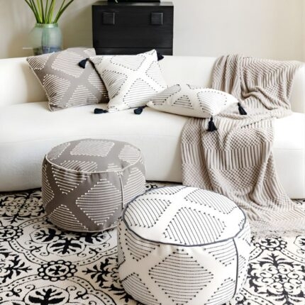 Ghế đôn phòng khách phong cách Wabisabi HC3701