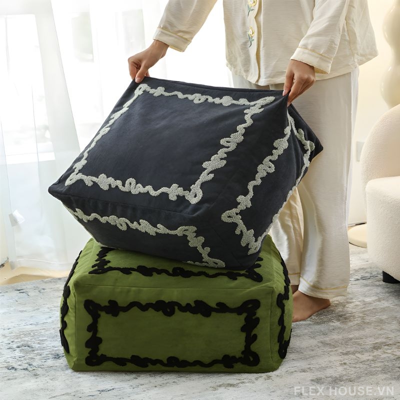 Ghế đôn phòng khách thêu nổi forest HD0749 10 Ghế đôn phòng khách thêu nổi forest HD0749 11