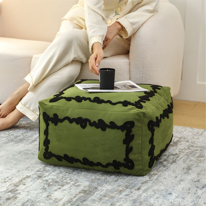 Ghế đôn phòng khách thêu nổi forest HD0749 7 Ghế đôn phòng khách thêu nổi forest HD0749