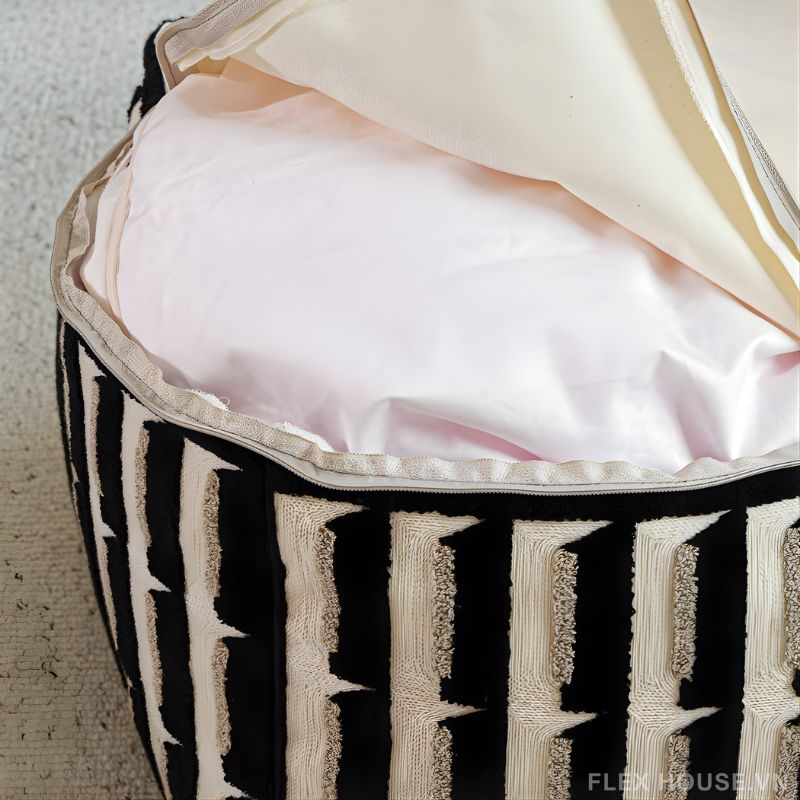 Ghế đôn trang trí họa tiết hình học tối giản HC9477 8 Ghế đôn trang trí họa tiết hình học tối giản HC9477 10