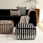Ghế đôn trang trí họa tiết hình học tối giản HC9477