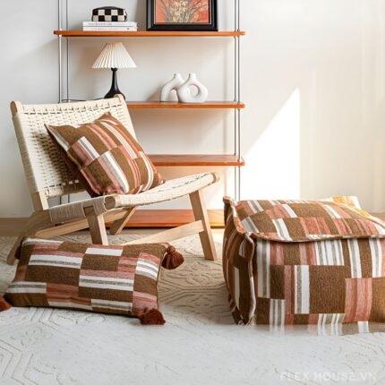 Ghế đôn trang trí họa tiết nghệ thuật Mosaic HC4898