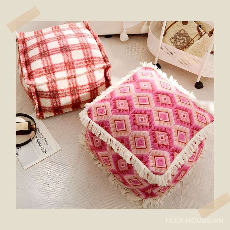 Ghế đôn trang trí phong cách Bắc Âu HJ4864 3 Ghế đôn trang trí phong cách Bắc Âu HJ4864