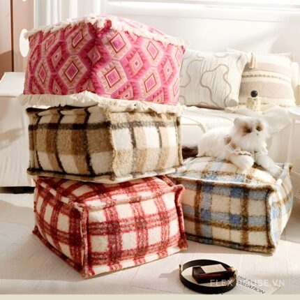 Ghế đôn trang trí phong cách Bắc Âu HJ4864