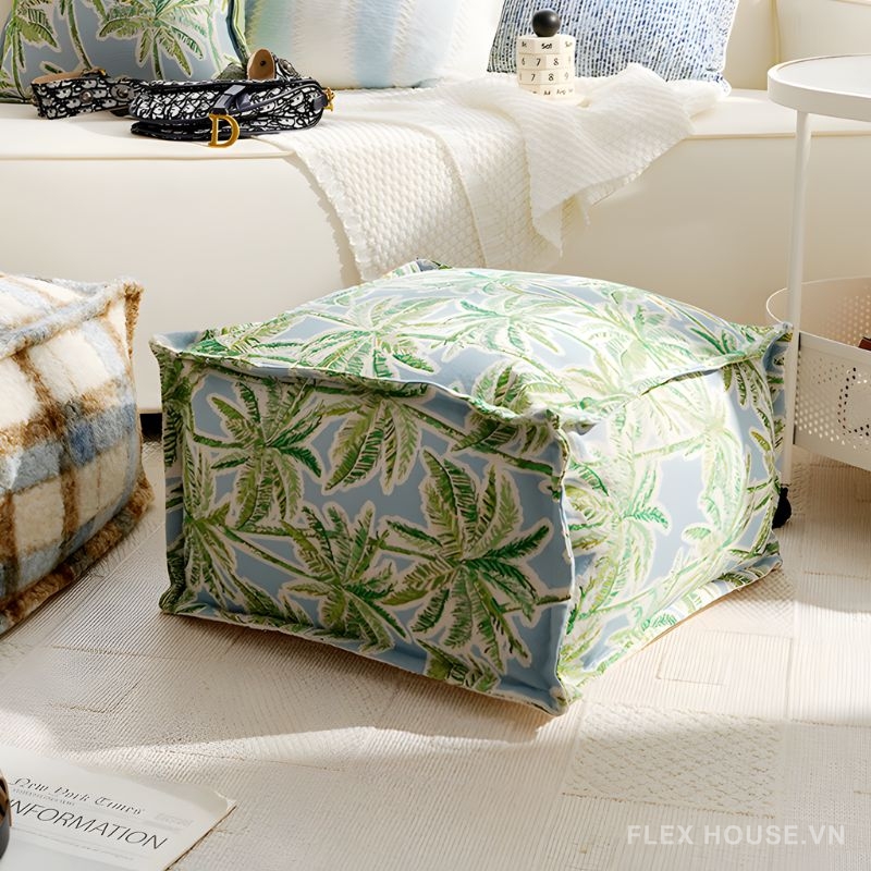 Ghế đôn trang trí vải dệt họa tiết mùa hè HJ7434 5 Ghế đôn trang trí vải dệt họa tiết mùa hè HJ7434