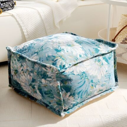 Ghế đôn trang trí vải dệt họa tiết mùa hè HJ7434