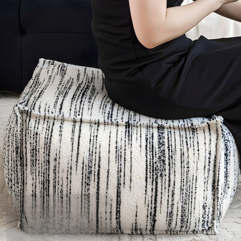 Ghế đôn trang trí vải dệt tweed mềm mại HC5267 2 Ghế đôn trang trí vải dệt tweed mềm mại HC5267