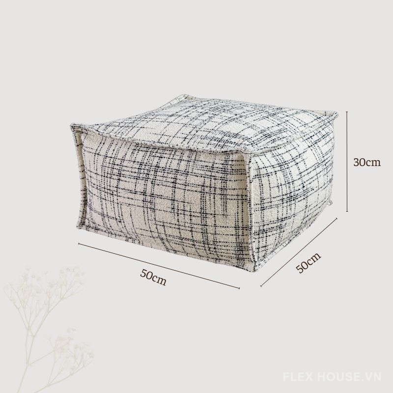 Ghế đôn trang trí vải dệt tweed mềm mại HC5267 12 Ghế đôn trang trí vải dệt tweed mềm mại HC5267