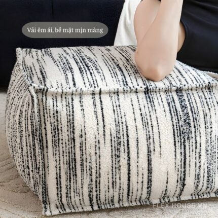 Ghế đôn trang trí vải dệt tweed mềm mại HC5267