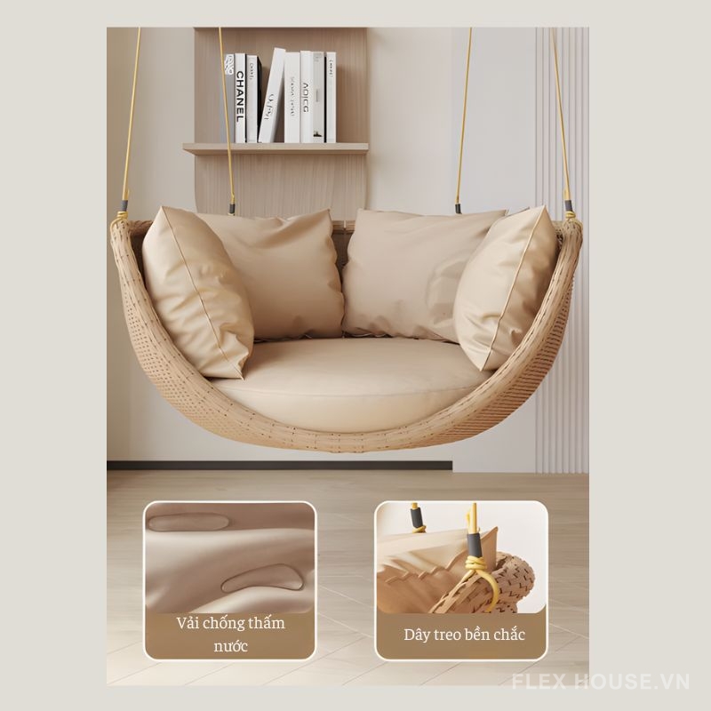 Ghế xích đu mây đan thư giãn ngoài trời XF7839 14 Ghế xích đu mây đan thư giãn ngoài trời XF7839