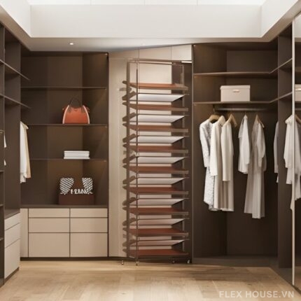 Giá để giày âm tủ có bánh xe cho tủ lớn 2345mm YHF2527