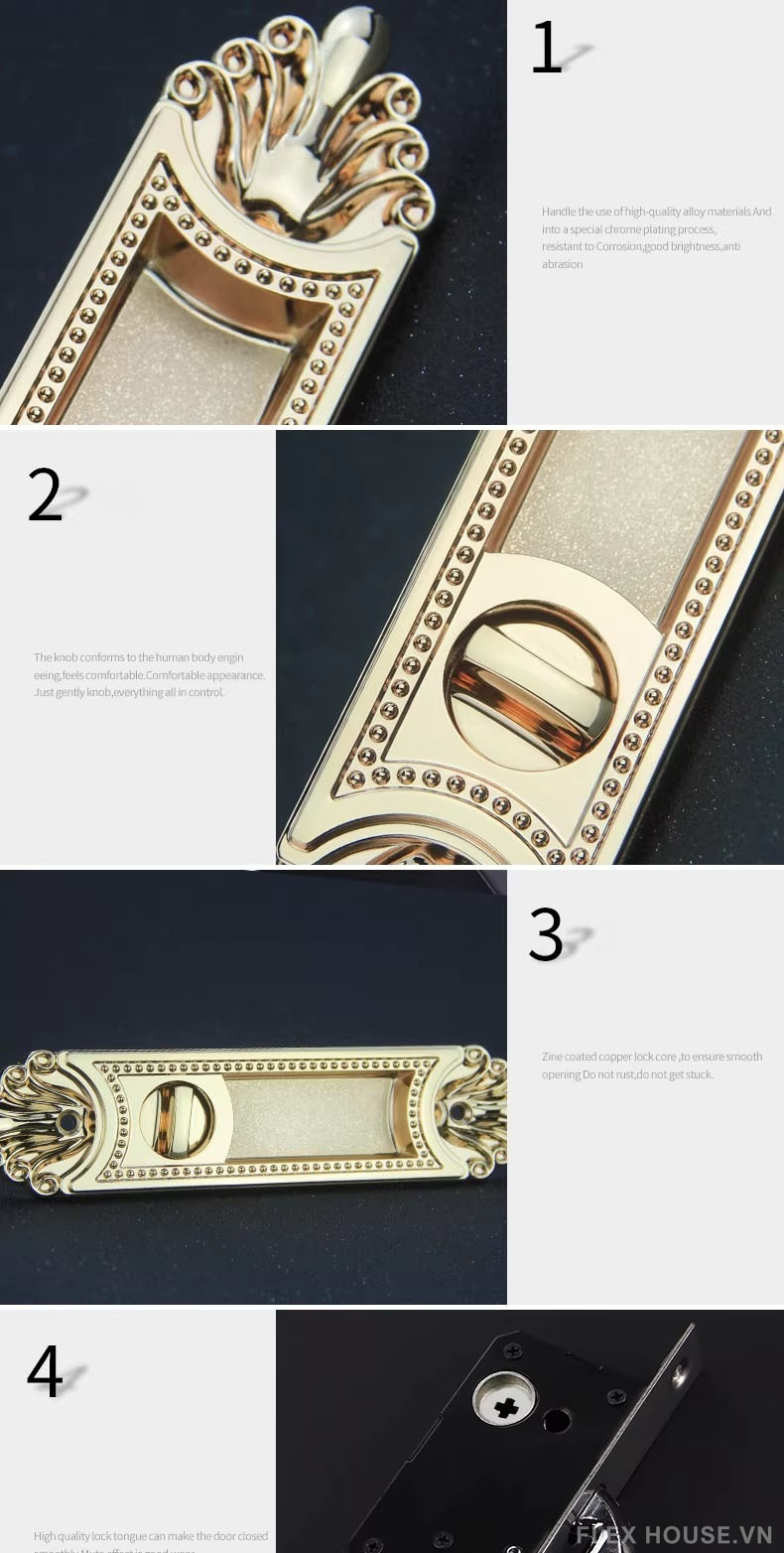 Khóa âm cửa lùa phong cách châu Âu DA621 2 Khóa âm cửa lùa phong cách châu Âu DA621 6