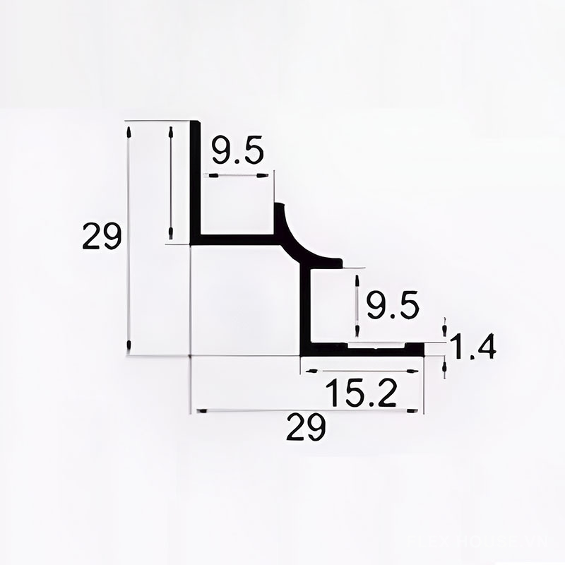 Nẹp hợp kim nhôm góc tường nhiều màu 9.5mm HB-YJ-095 8 Nẹp hợp kim nhôm góc tường nhiều màu 9.5mm HB-YJ-095 14