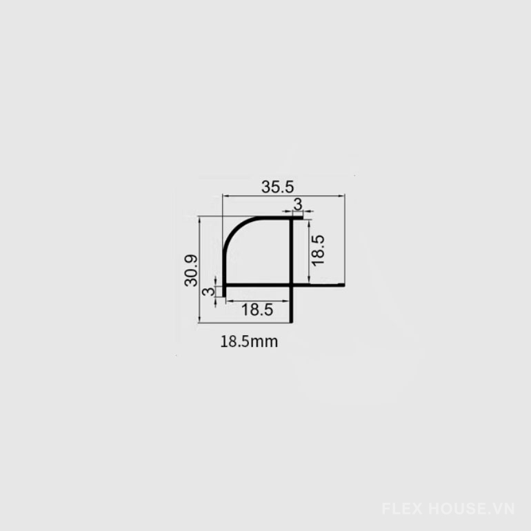 Nẹp ốp góc tường nhiều màu bằng nhôm 18.5mm HB-YYJ-185 11 Nẹp ốp góc tường nhiều màu bằng nhôm 18.5mm HB-YYJ-185 17