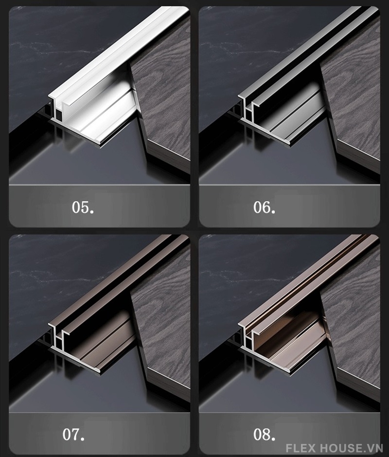 Nẹp tường bằng nhôm nhiều màu 12.5mm HB-YX-125 4 Nẹp tường bằng nhôm nhiều màu 12.5mm HB-YX-125 8