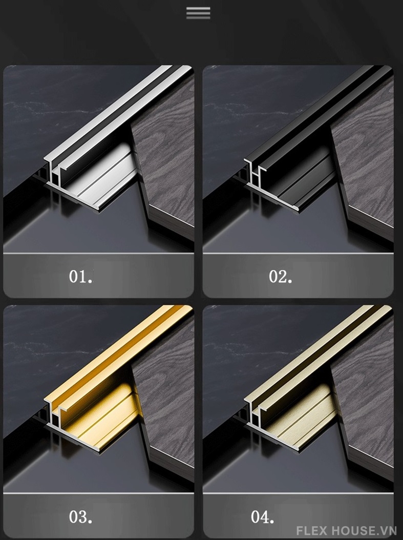 Nẹp tường hợp kim nhôm nhiều màu 9.5mm HB-YX-095 3 Nẹp tường hợp kim nhôm nhiều màu 9.5mm HB-YX-095 7