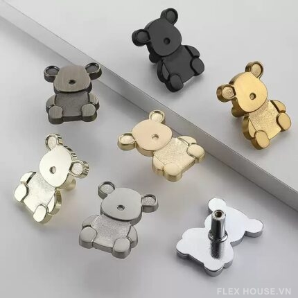 Núm tay nắm cánh tủ hợp kim hình gấu JSH6127