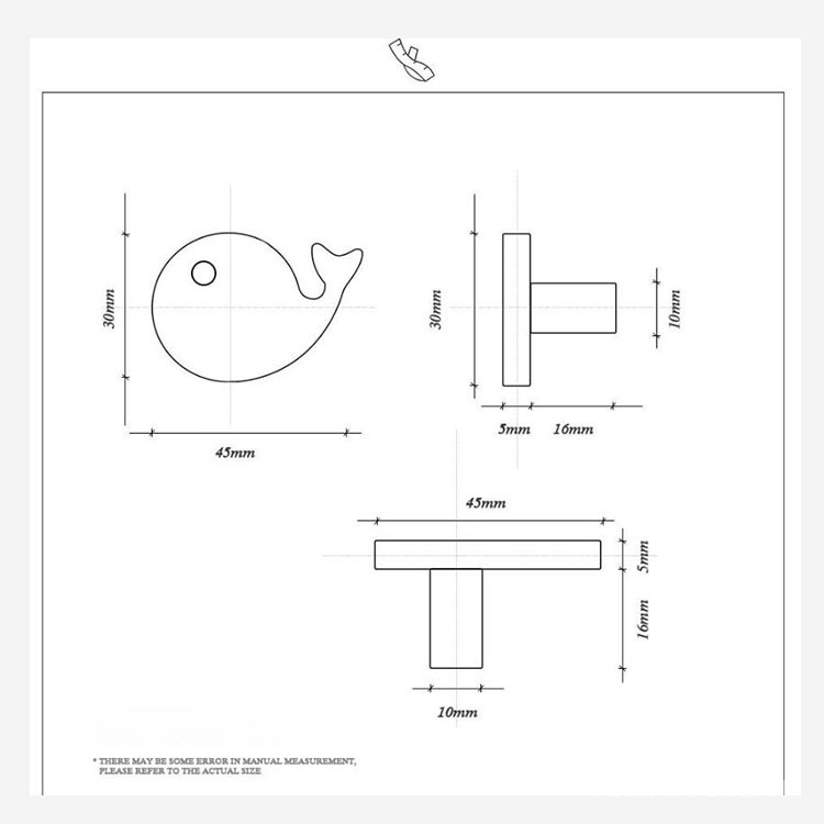 Núm tay nắm tủ bằng đồng hình chú cá voi MH9387 10 Núm tay nắm tủ bằng đồng hình chú cá voi MH9387 15