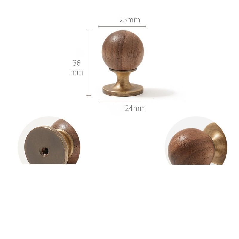 Núm tay nắm tủ bằng gỗ đế đồng cao cấp PALO777 7 Núm tay nắm tủ bằng gỗ đế đồng cao cấp PALO777 12