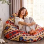 Sofa lười hạt xốp họa tiết thổ cẩm DF9522