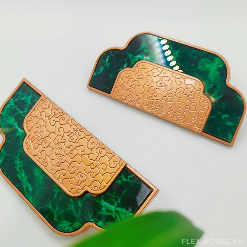 Tay cầm tủ bán nguyệt Á Đông màu ngọc bích JC20664 2 Tay cầm tủ bán nguyệt Á Đông màu ngọc bích JC20664 6