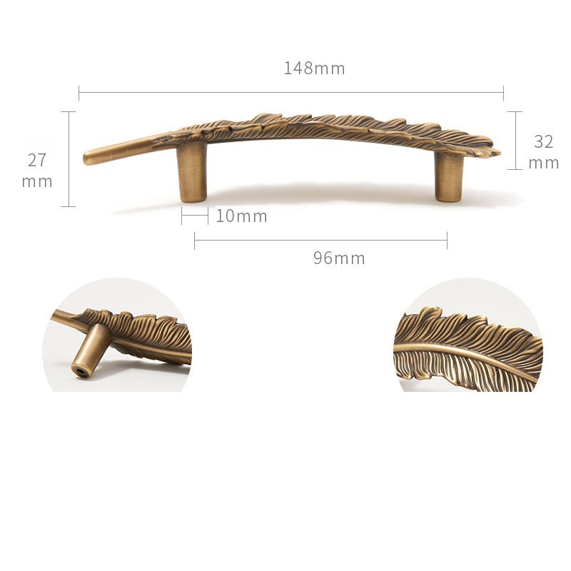 Tay nắm ngăn kéo tủ bằng đồng dáng lông vũ PALO2807 9 Tay nắm ngăn kéo tủ bằng đồng dáng lông vũ PALO2807 14
