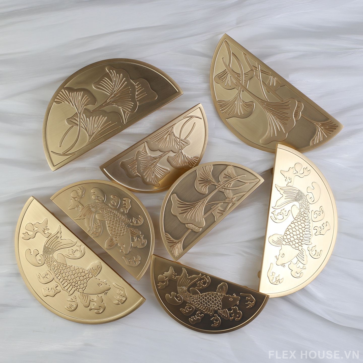 Tay nắm tủ bán nguyệt hình cá chép nghệ thuật JC6148 6 Tay nắm tủ bán nguyệt hình cá chép nghệ thuật JC6148 11