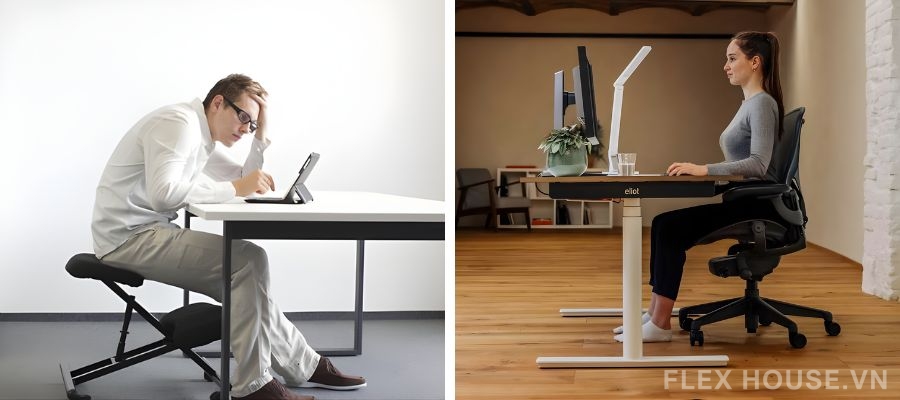 Tư thế ngồi đúng khi làm việc máy tính và cách chọn ghế văn phòng phù hợp 2 Tư thế ngồi đúng