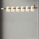 Đèn chùm thả trần kiểu Pháp thân sắt chao thủy tinh AS019