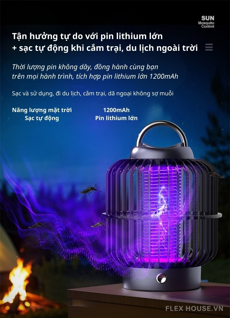 Đèn diệt muỗi ánh sáng tím đặt bàn treo tường FB2914 3 Đèn diệt muỗi ánh sáng tím đặt bàn treo tường FB2914