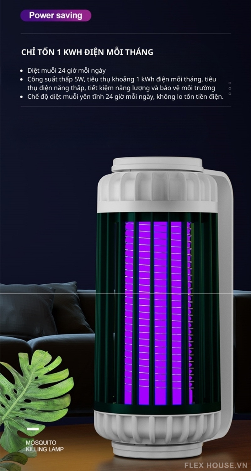 Đèn diệt muỗi phòng ngủ cắm trại ngoài trời 5W FB7362 3 Đèn diệt muỗi phòng ngủ cắm trại ngoài trời 5W FB7362
