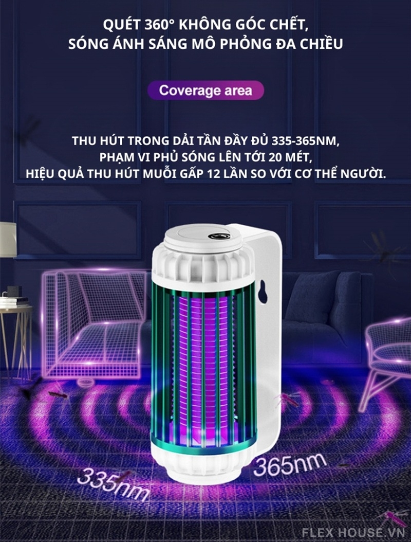 Đèn diệt muỗi phòng ngủ cắm trại ngoài trời 5W FB7362 4 Đèn diệt muỗi phòng ngủ cắm trại ngoài trời 5W FB7362
