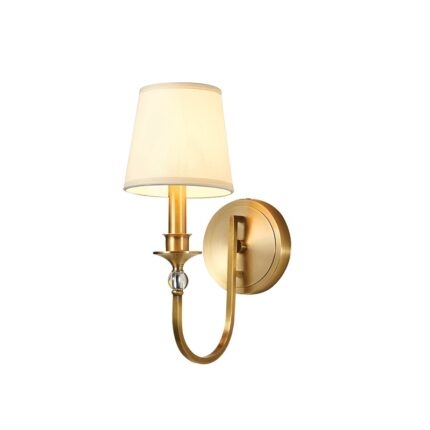 Đèn gắn tường bằng đồng chao vải tân cổ điển VDC03