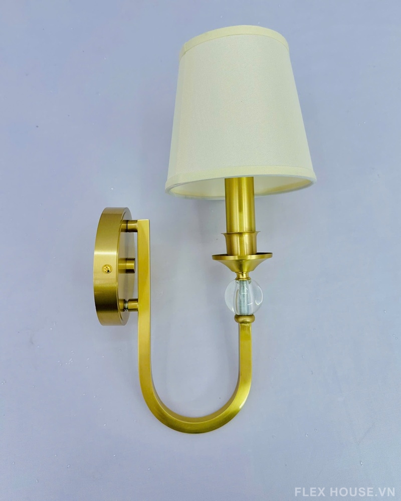 Đèn gắn tường bằng đồng chao vải tân cổ điển VDC03 3 Đèn gắn tường bằng đồng chao vải tân cổ điển VDC03