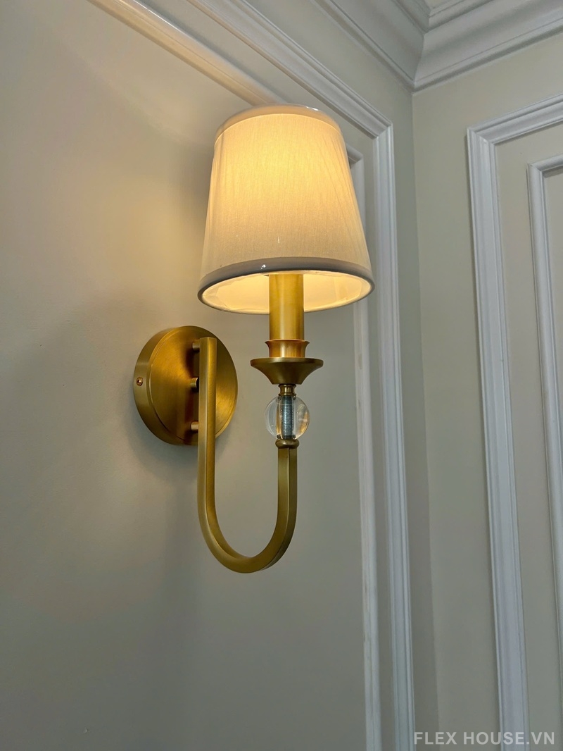 Đèn gắn tường bằng đồng chao vải tân cổ điển VDC03 9 Đèn gắn tường bằng đồng chao vải tân cổ điển VDC03