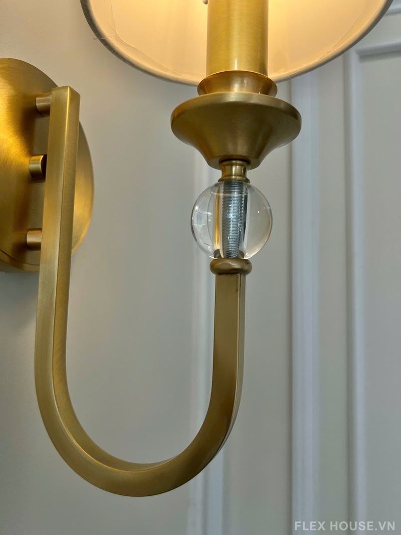 Đèn gắn tường bằng đồng chao vải tân cổ điển VDC03 5 Đèn gắn tường bằng đồng chao vải tân cổ điển VDC03