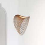 Đèn gỗ thả trần dáng lưới lồng decor bàn ăn TTK88
