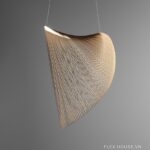 Đèn gỗ thả trần dáng lưới lồng decor bàn ăn TTK88
