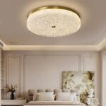 Đèn ốp trần pha lê viền đồng decor phòng ngủ OD25